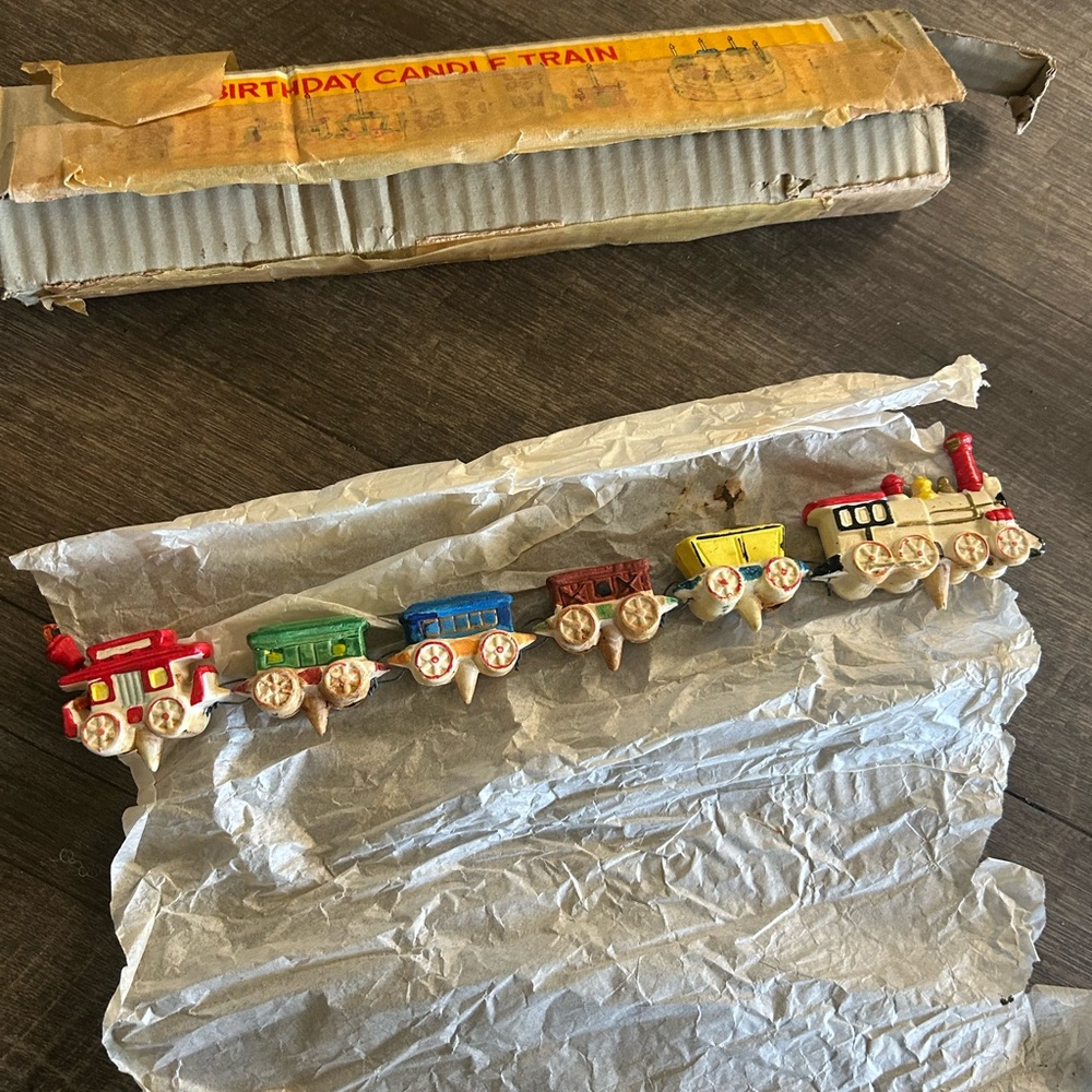 Vintage Cake Topper Birthday Candle Train Menschik Goldman Japan 50s-Early 60s